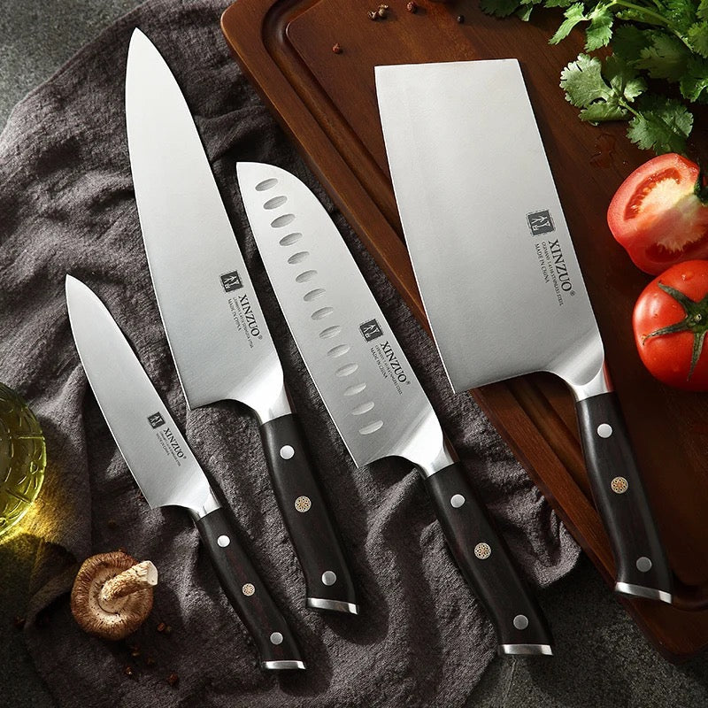 Serie XINZUO B13S · Cuchillos Acero Alemán Mango Ébano