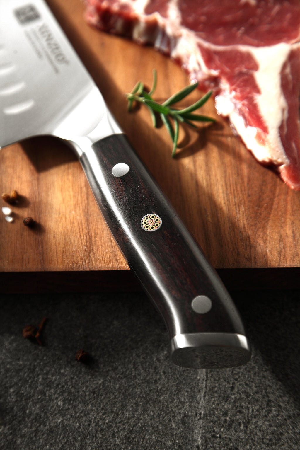 Cuchillo Xinzuo Santoku 7 Pulgadas Acero Inoxidable