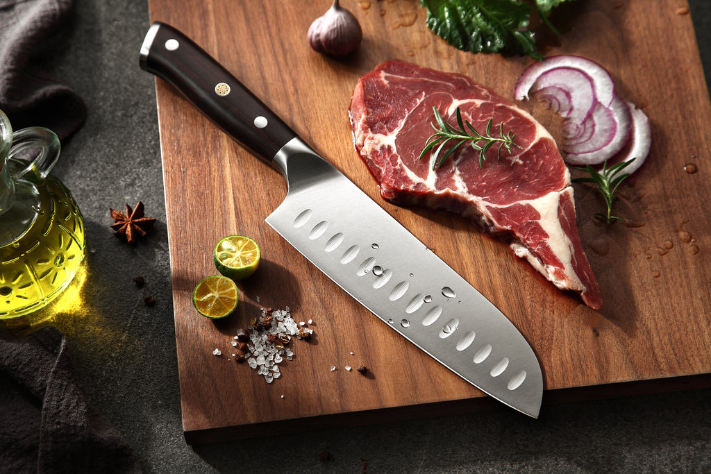 Cuchillo Xinzuo Santoku 7 Pulgadas Acero Inoxidable