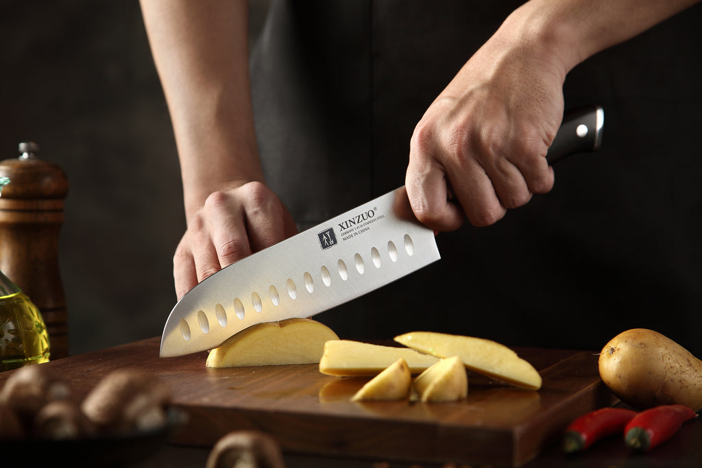 Cuchillo Xinzuo Santoku 7 Pulgadas Acero Inoxidable