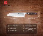 Cuchillo Xinzuo Santoku 7 Pulgadas Acero Inoxidable B35-RS