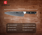 Cuchillo Xinzuo Chef 8 Pulgadas Acero Damasco B13H-CS