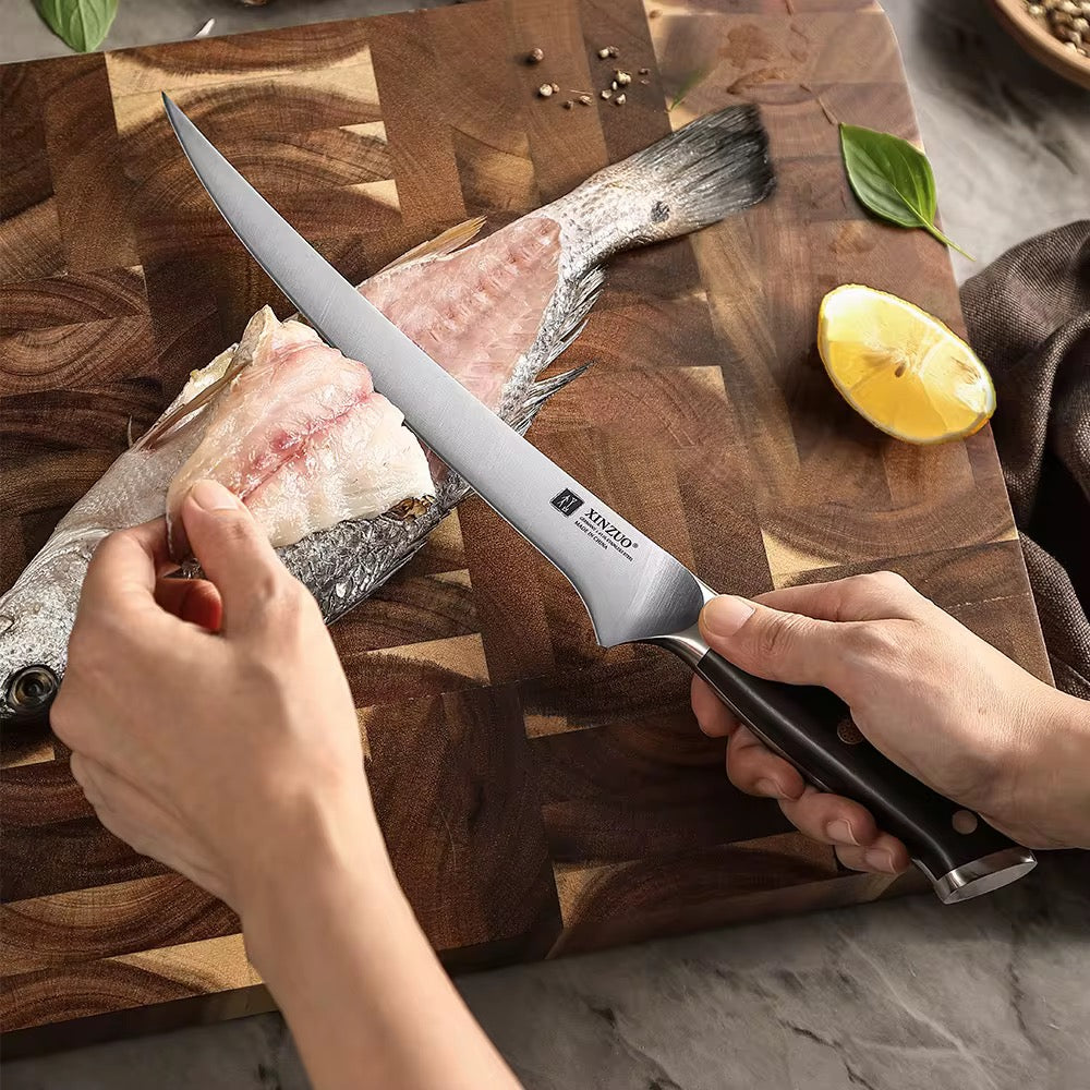 Cuchillo Filetero 9" · Serie B13S-YD | Acero Alemán 1.4116 · Ébano | XINZUO