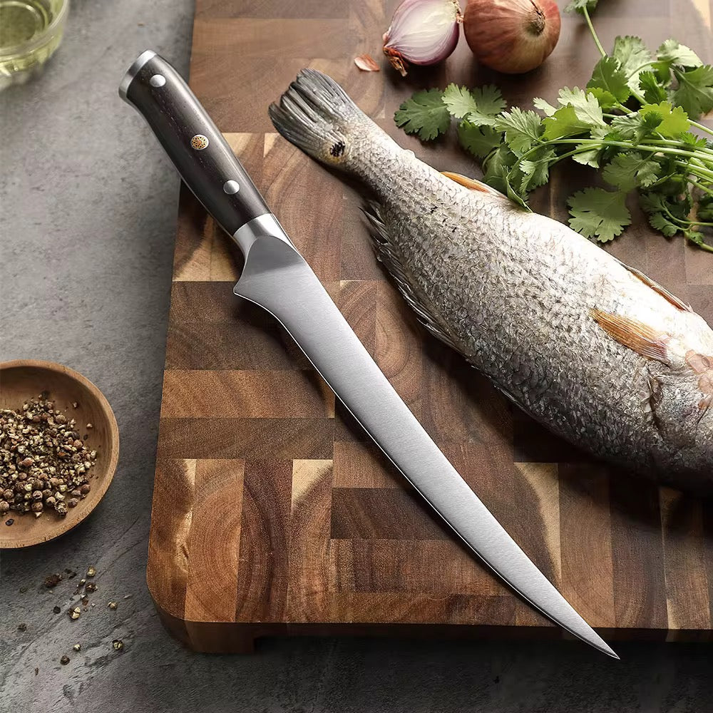 Cuchillo Filetero 9" · Serie B13S-YD | Acero Alemán 1.4116 · Ébano | XINZUO