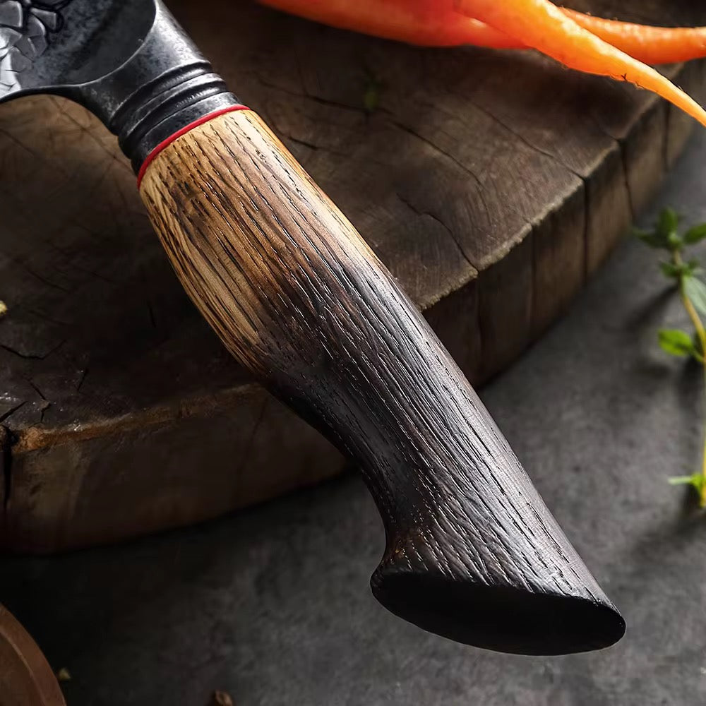 Cuchillo Chef 8.6" · Serie X06-CS | Damasco 67C · Roble Quemado | XINZUO