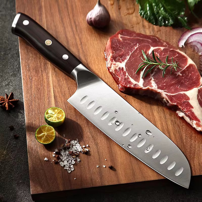 Cuchillo Santoku 7" · Serie B13S-RS | Acero Alemán 1.4116 · Ébano | XINZUO