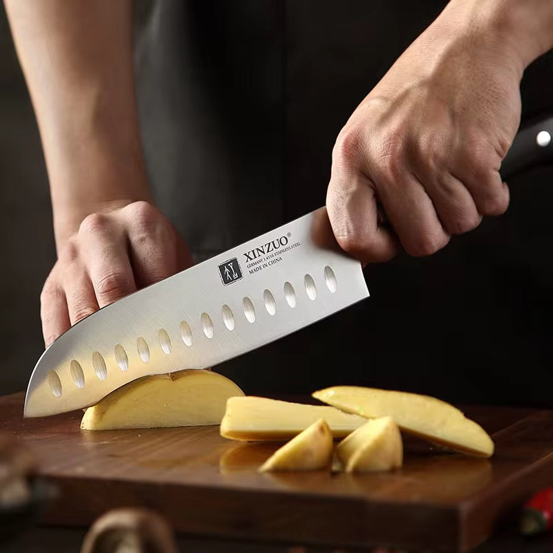 Cuchillo Santoku 7" · Serie B13S-RS | Acero Alemán 1.4116 · Ébano | XINZUO