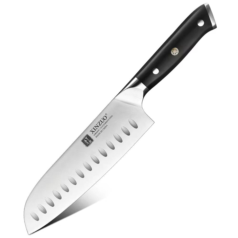 Cuchillo Santoku 7" · Serie B13S-RS | Acero Alemán 1.4116 · Ébano | XINZUO