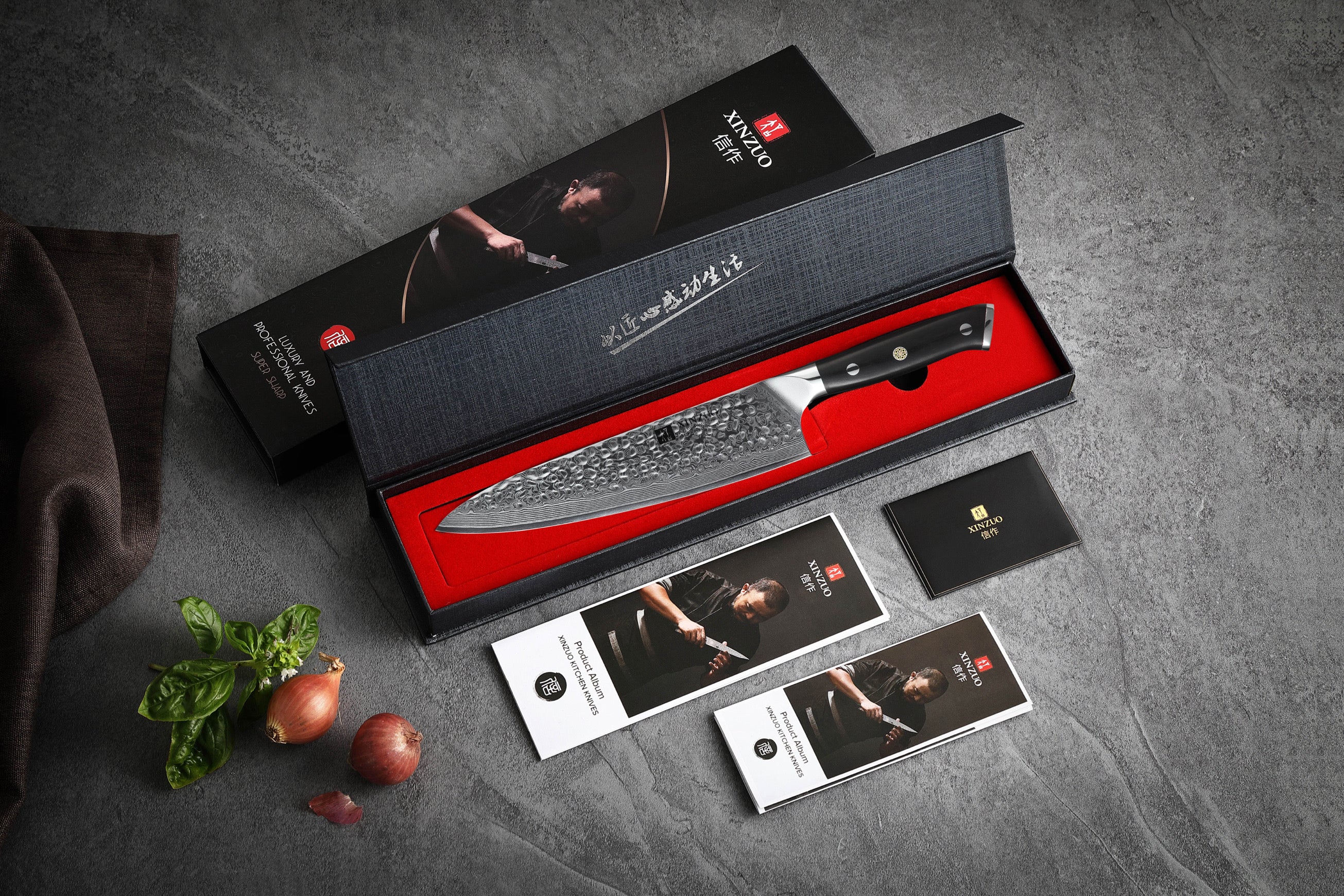Cuchillo Xinzuo Chef 8 Pulgadas Acero Damasco B13H-CS