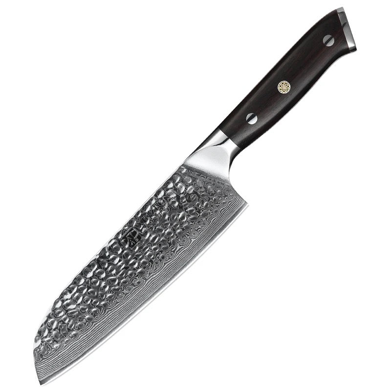 Cuchillo Xinzuo Santoku 7 Pulgadas Acero Damasco