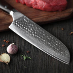 Cuchillo Xinzuo Santoku 7 Pulgadas Acero Damasco