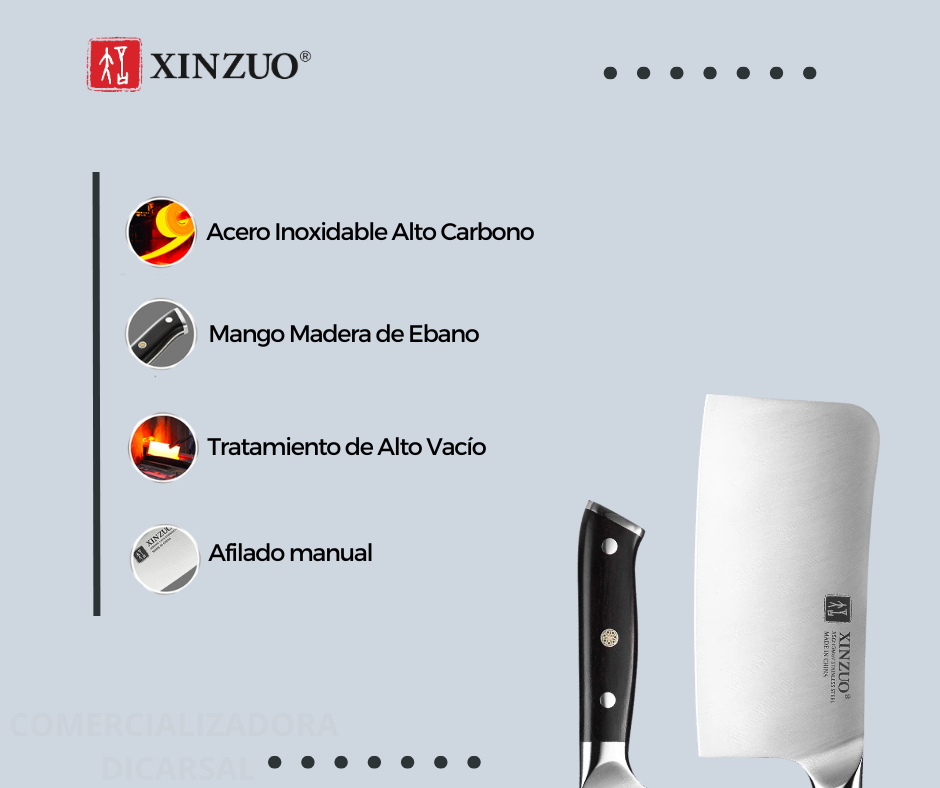 Cuchillo Xinzuo Hacha 6.5 pulgadas Acero Inoxidable